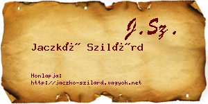 Jaczkó Szilárd névjegykártya