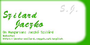 szilard jaczko business card